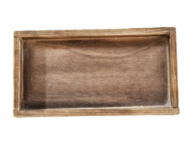 Hnědý dřevěný dekorační podnos Tio