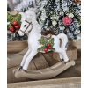 Dekorace bílý houpací koník - 11*4*11 cm
