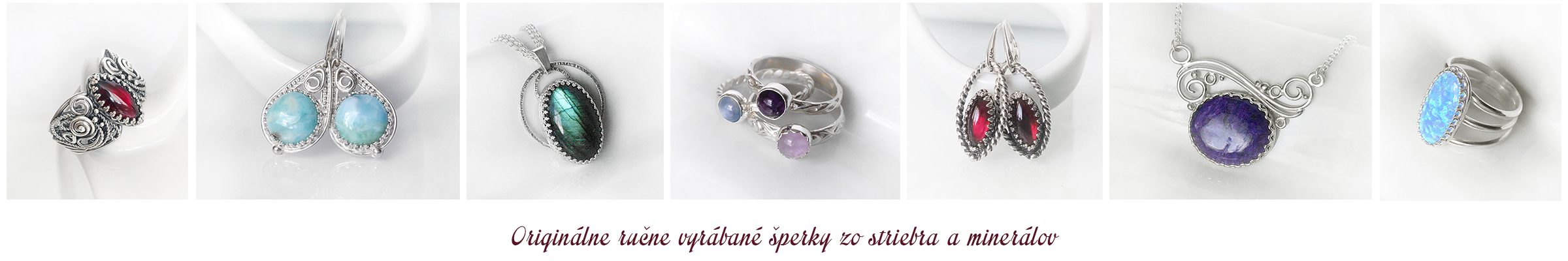Originálne šperky zo striebra a minerálov