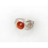 strieborny prsten filigranovy s oranzovym ockom
