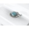 strieborny privesok prirodny larimar drotikovany