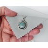 strieborny privesok larimar prirodny jedinecny pansky