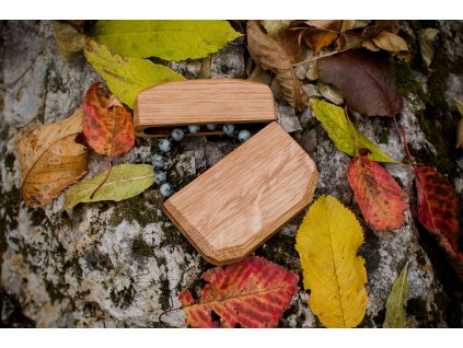 Drevená krabička na náramok - Dub