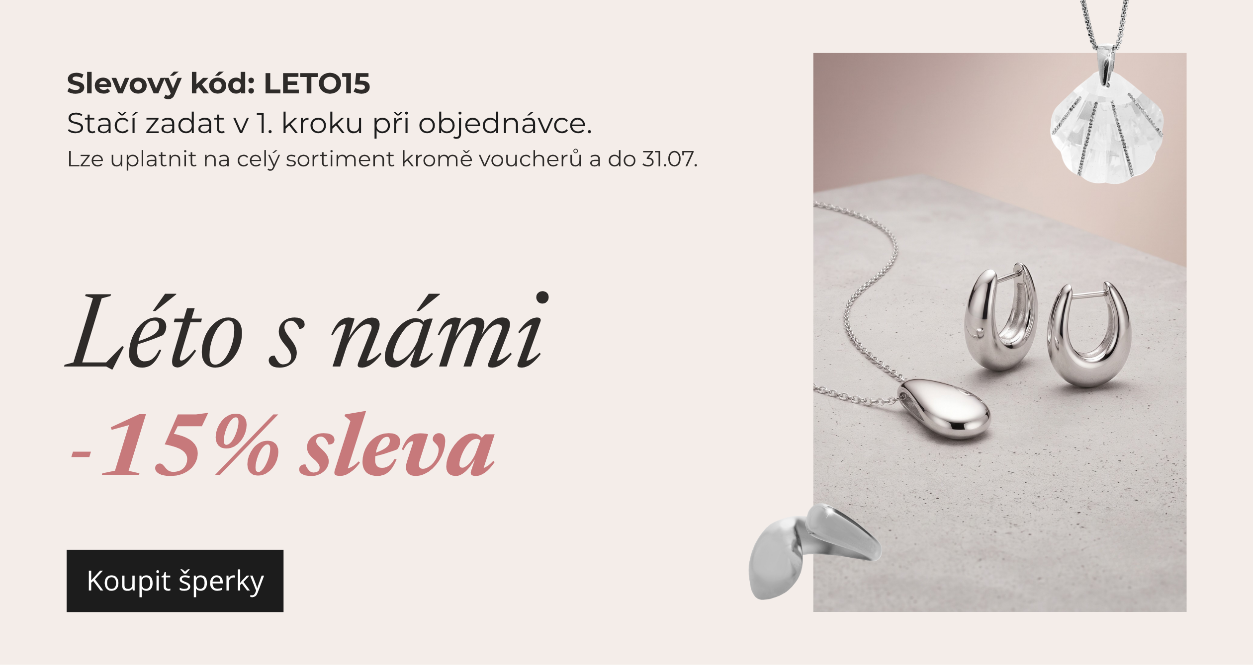 Letní sleva JSB -15% na šperky