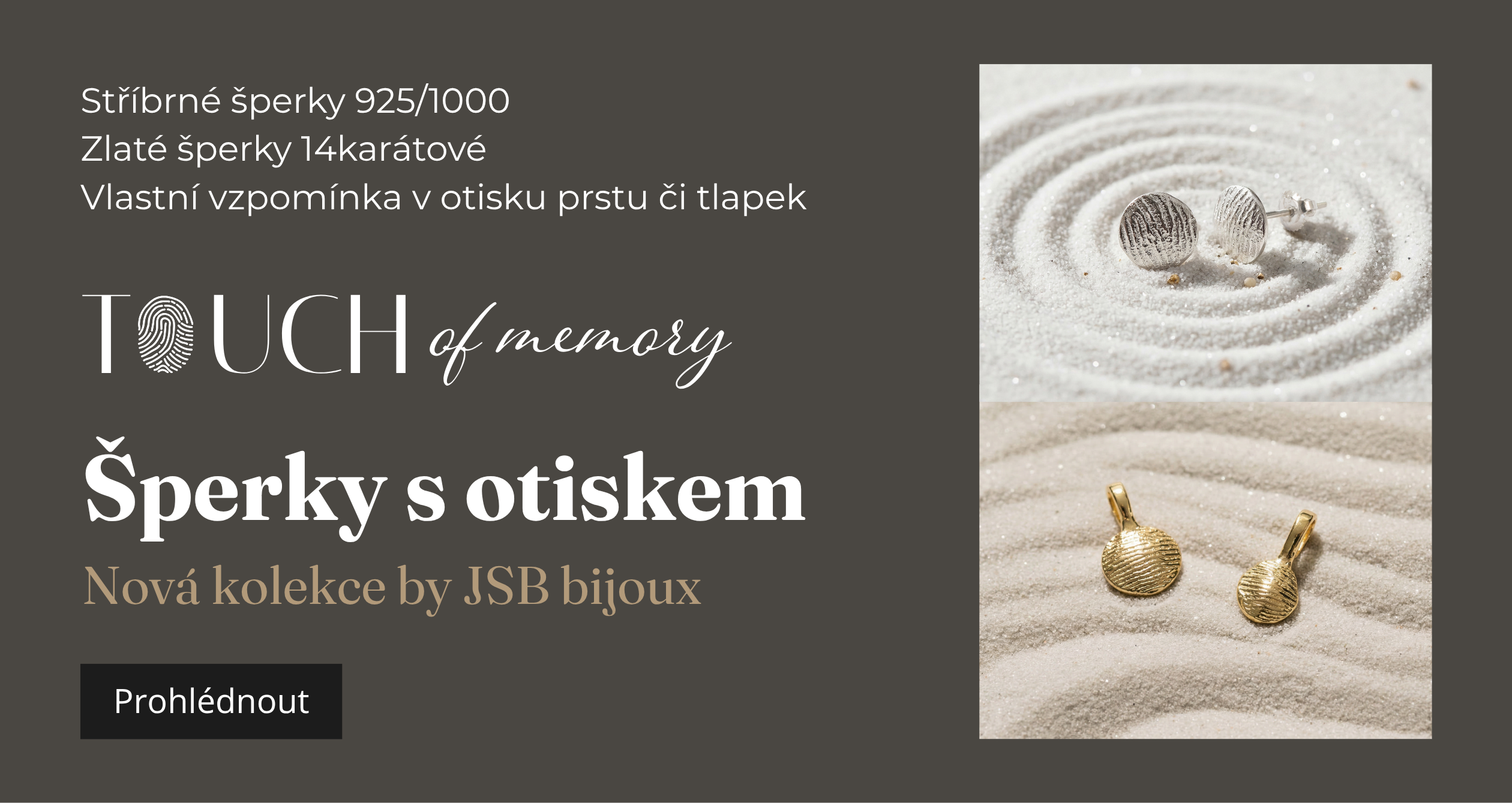 Personalizované šperky s vlastním otiskem prstu či mazlíčka české výroby - TOUCH of memory by JSB bijoux