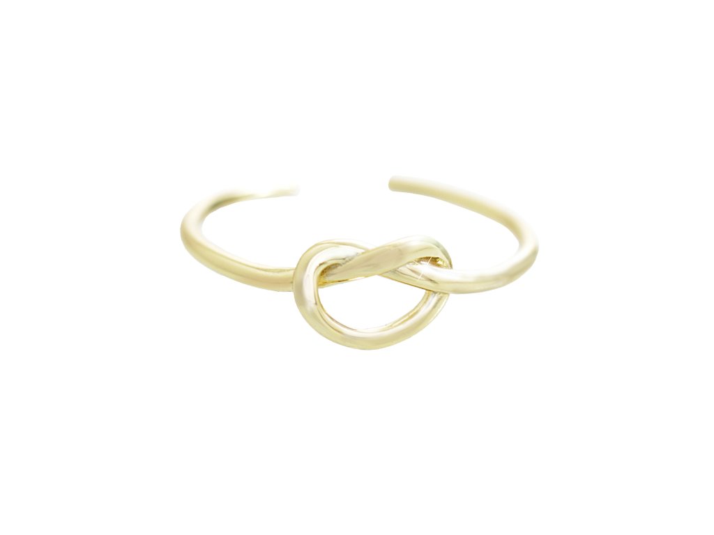 Pozlaceny stribrny prsten uzel bez krystalu (Stribro 925/1000)