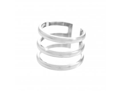 Stribrny prsten tri kruhy v jednom bez krystalu (Stribro 925/1000)