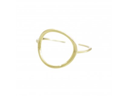 Pozlaceny stribrny prsten kruh bez krystalu (Stribro 925/1000)