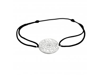 Snurkovy naramek se stribrnym priveskem zodiak a krystalem Swarovski Crystal (Stribro 925/1000)