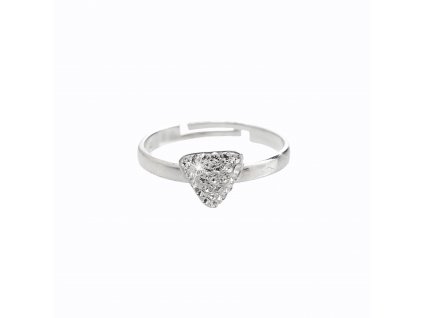 Stribrny prsten trojuhelnicek s krystaly Swarovski Crystal (Stribro 925/1000)