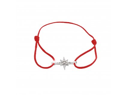 Snurkovy naramek se stribrnym priveskem hvezdy a krystaly Swarovski Crystal red (Stribro 925/1000)