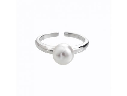 Stribrny prsten se samostatnou perlou bez krystalu (Stribro 925/1000)