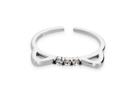 Stribrny prsten kocici usi s krystaly Swarovski Crystal (Stribro 925/1000)