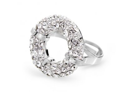 Stribrny napadity prsten kruh s krystaly Swarovski Crystal (Stribro 925/1000)