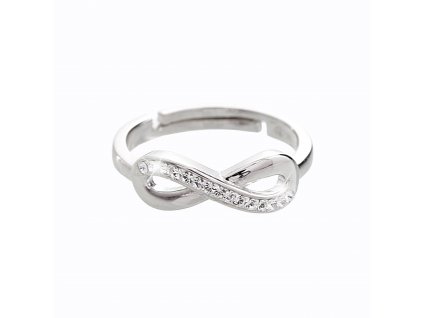 Stribrny prsten nekonecno s krystaly Swarovski Crystal (Stribro 925/1000)