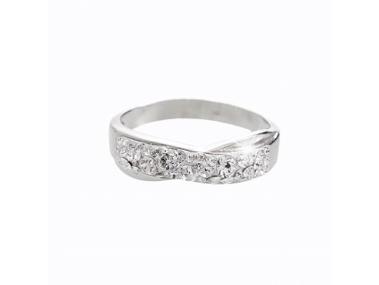 Stribrny prsten s prekrizenym luzkem a krystaly Swarovski Crystal (Stribro 925/1000)