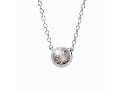 Stribrny nahrdelnik zdobeny jednim krystalem Swarovski Crystal (Stribro 925/1000)