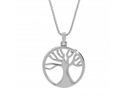 Ocelový náhrdelník strom života bez krystalů