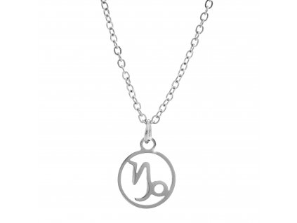 Ocelový náhrdelník prořezávané znamení zvěrokruhu Kozoroh bez krystalů