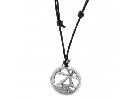 Pánský náhrdelník s ocelovým přívěskem ve tvaru keltského symbolu země, voda, vzduch