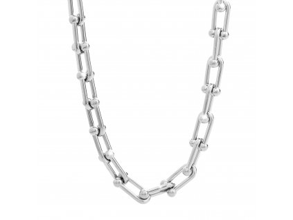 Ocelový náhrdelník masivní řetěz bez krystalů