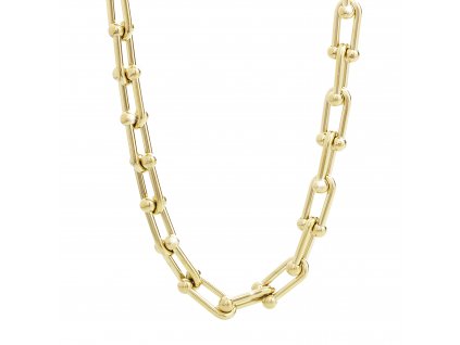Zlatý ocelový náhrdelník masivní řetěz bez krystalů