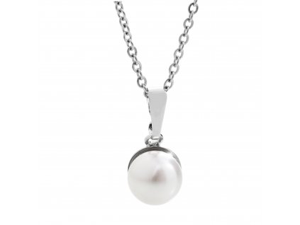 Náušnice z bižuterní slitiny samostatná perla 8mm White