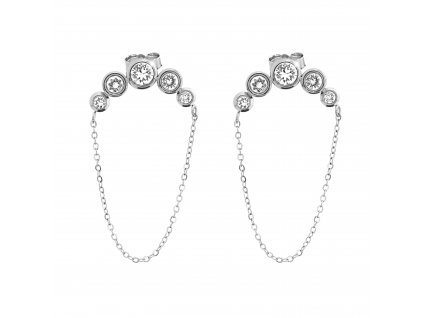Ocelove nausnice puzety retizek spojeny s peti krystaly Swarovski Crystal