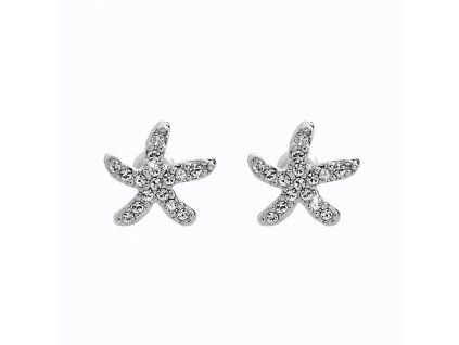 Nausnice puzety z bizuterni slitiny morska hvezdice s krystaly Swarovski Crysrtal