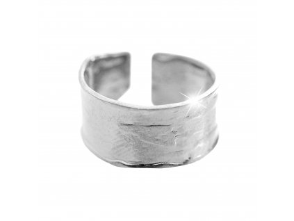 Masivni ocelovy prsten pruh bez krystalu- a