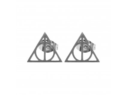 Ocelove nausnice puzety relikvie smrti z Harryho Pottera bez krystalu- a