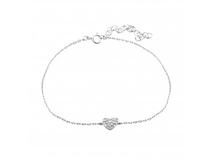 Stribrny nakotnik male srdicko s krystaly Swarovski Crystal (Stribro 925/1000)