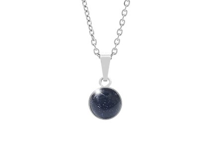 Stribrny nahrdelnik s pravym kamenem Black Onyx (Stribro 925/1000) - a