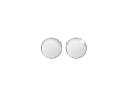 Stribrne nausnice puzety s pravym kamenem White Jade (Stribro 925/1000) - a