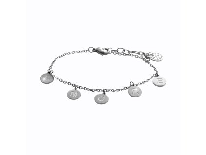 Ocelový náramek s ověsy amore a krystaly Swarovski Crystal