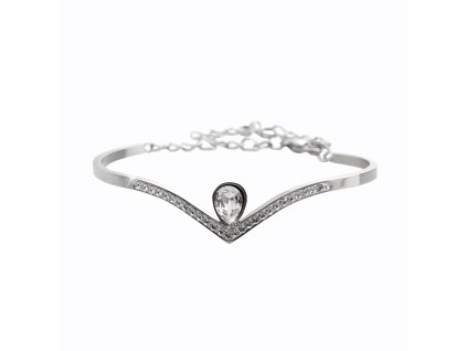 Ocelový náramek se slzou Swarovski Crystal