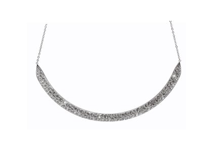 Luxusní ocelový náhrdelník velký oblouk s krystaly Swarovski Crystal