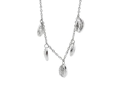 Náhrdelník z bižuterní slitiny pět mušlí zdobených krystaly Swarovski Crystal