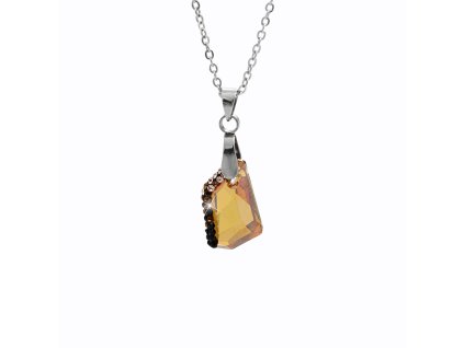 Ocelový náhrdelník malý zdobený lichoběžník Swarovski Cooper