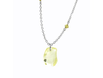 Ocelový náhrdelník s nepravidelným kamenem Swarovski Jonquil