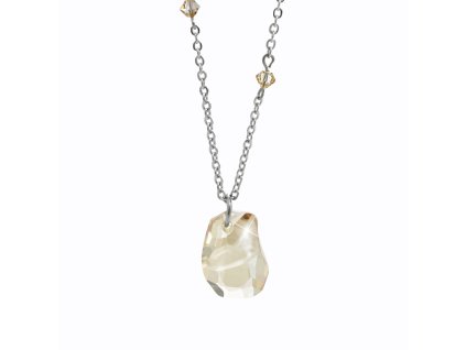 Ocelový náhrdelník s nepravidelným kamenem Swarovski Golden Shadow