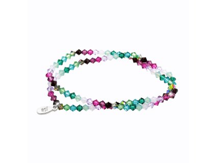Navlékaný náramek na dvě omotání z korálků Swarovski Multi