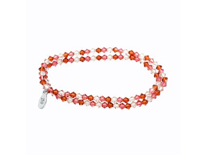Navlékaný náramek na dvě omotání z korálků Swarovski Paparadcha