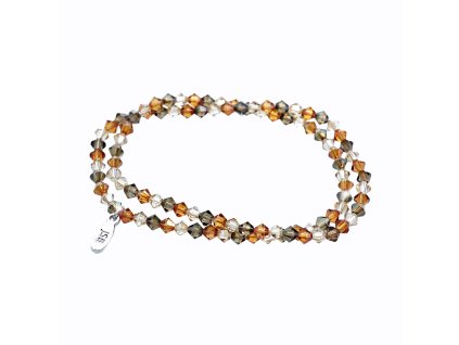 Navlékaný náramek na dvě omotání z korálků Swarovski Topaz