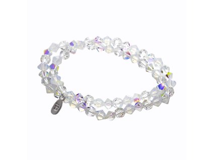 Navlékaný náramek na dvě omotání z korálků Swarovski AB