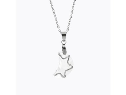 Ocelový náhrdelník malý měsíček Swarovski Crystal