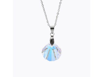 18092 ocelovy nahrdelnik mala musle swarovski ab