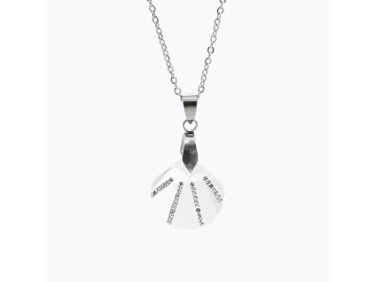 Ocelový náhrdelník malá mušle Swarovski Crystal