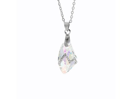 Ocelový náhrdelník krystal nepravidelného tvaru Swarovski AB