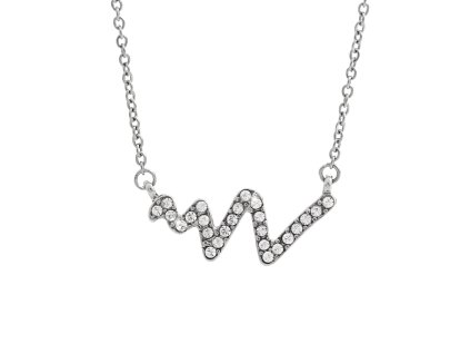 Ocelový náhrdelník křivka s krystaly Swarovski Crystal